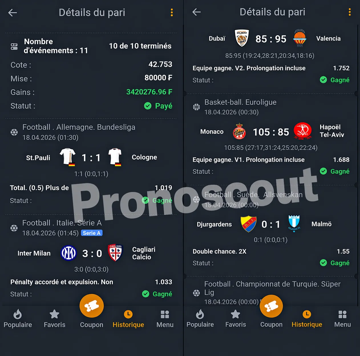Preuve pari sportif gagnant PronoScout analyse #3