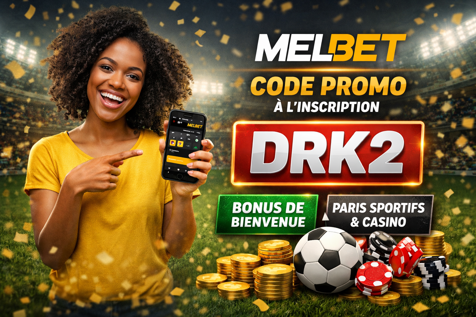 Pronostic Horoya AC vs Marseille avec logo MelBet et code promo DRK2