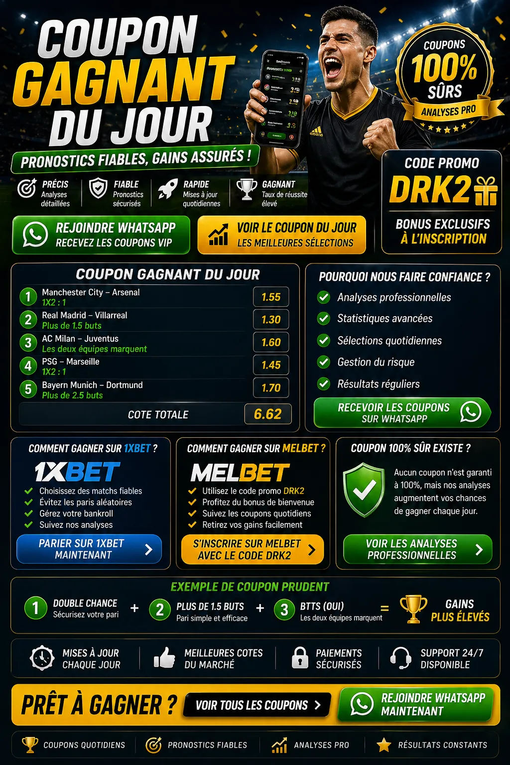 Coupon Gagnant du Jour Pronostic Fiable