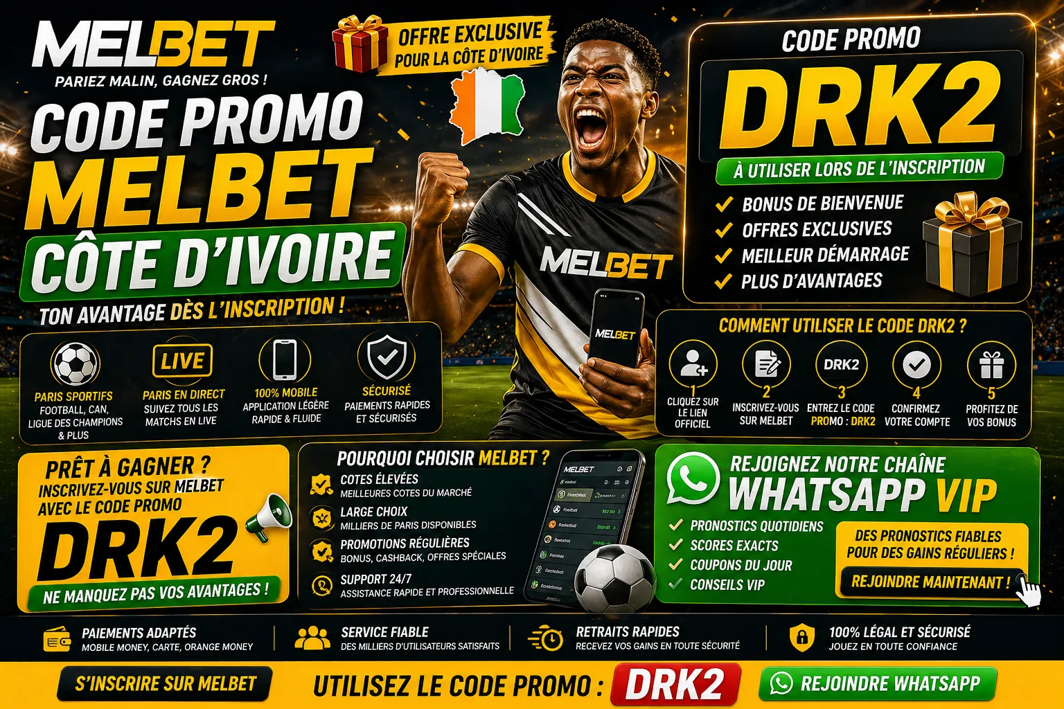 Code Promo Melbet Côte d’Ivoire DRK2