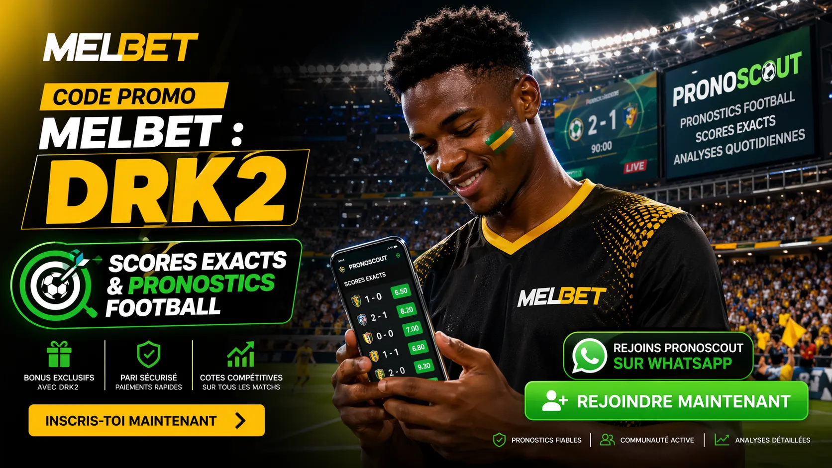 Code promo MelBet DRK2 est le code à utiliser si vous voulez rejoindre MelBet av