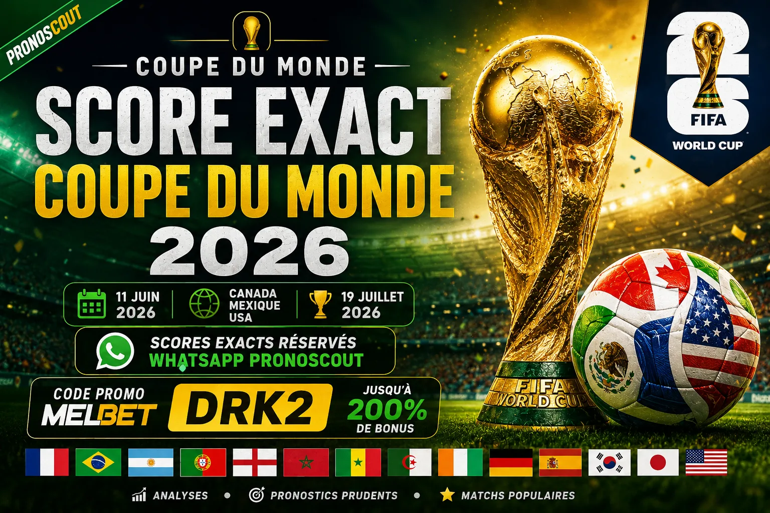 Score exact Coupe du Monde 2026