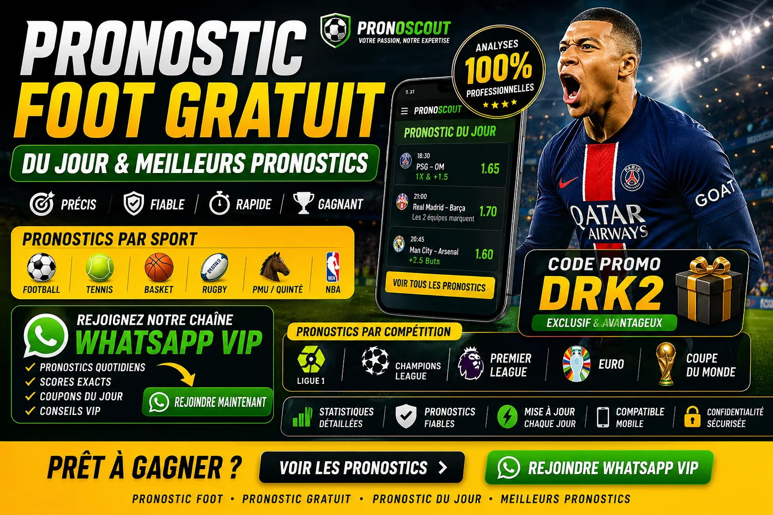 Pronostic Foot Gratuit du Jour Fiable