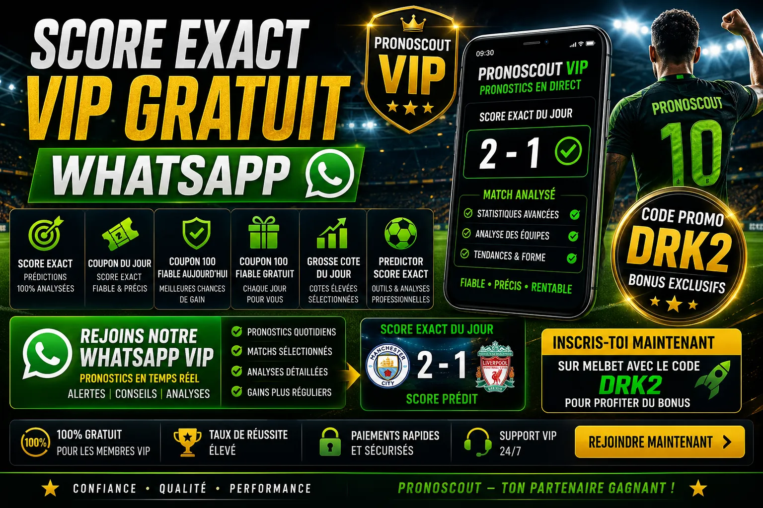 Score Exact VIP Gratuit WhatsApp Pronostics
