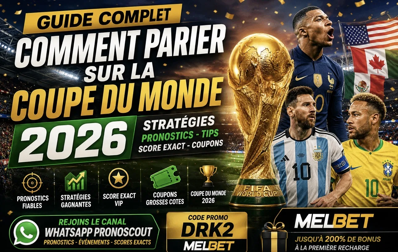 Parier sur MelBet Vous voulez profiter de la Coupe du Monde 2026 pour placer vos premiers - Code promo MelBet - PronoScout DRK2