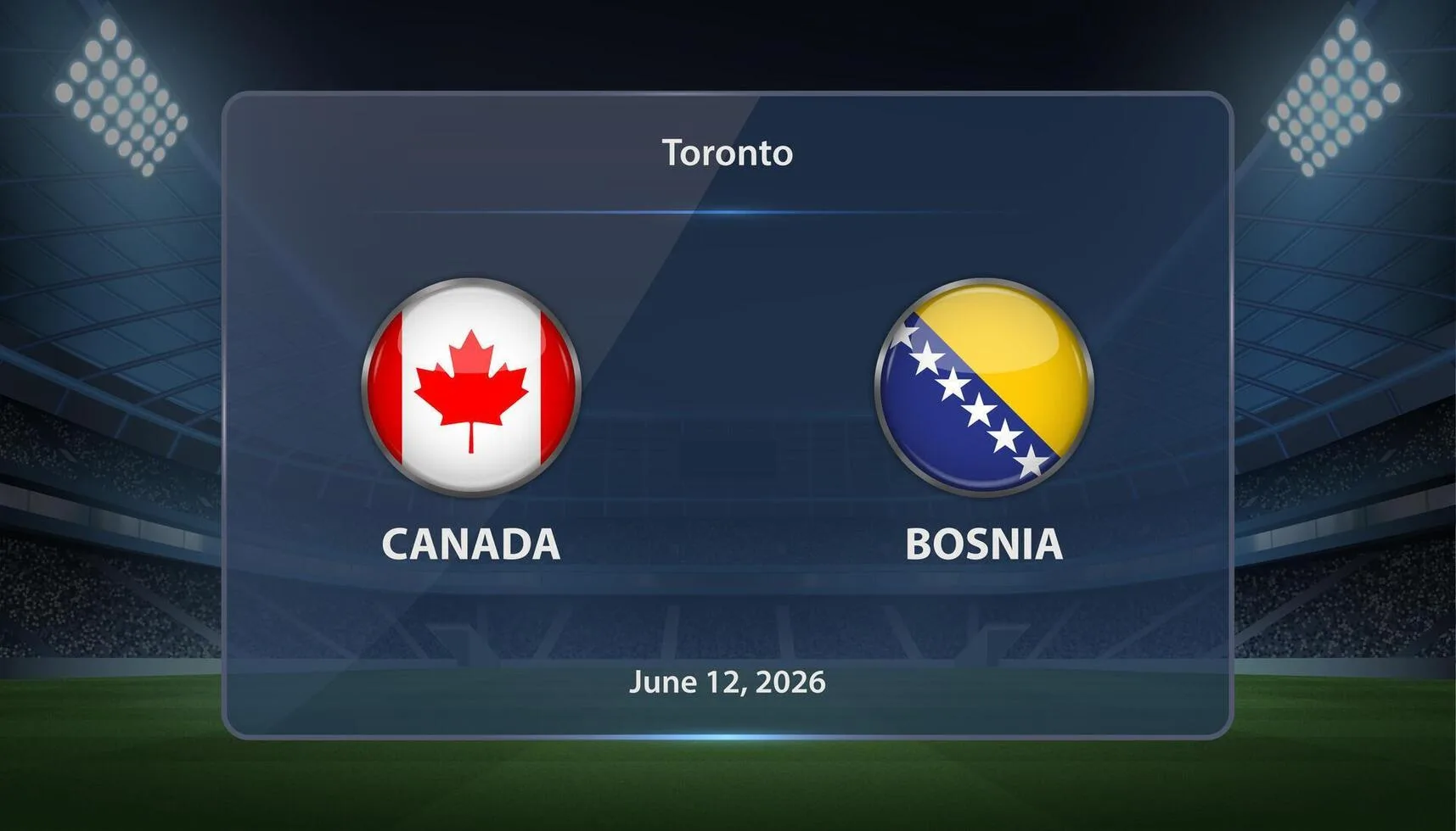 Canada – Bosnie Le Canada et la Bosnie-Herzégovine s’affrontent le 16 juin 2026 au MetLife - Coupe du Monde - PronoScout DRK2